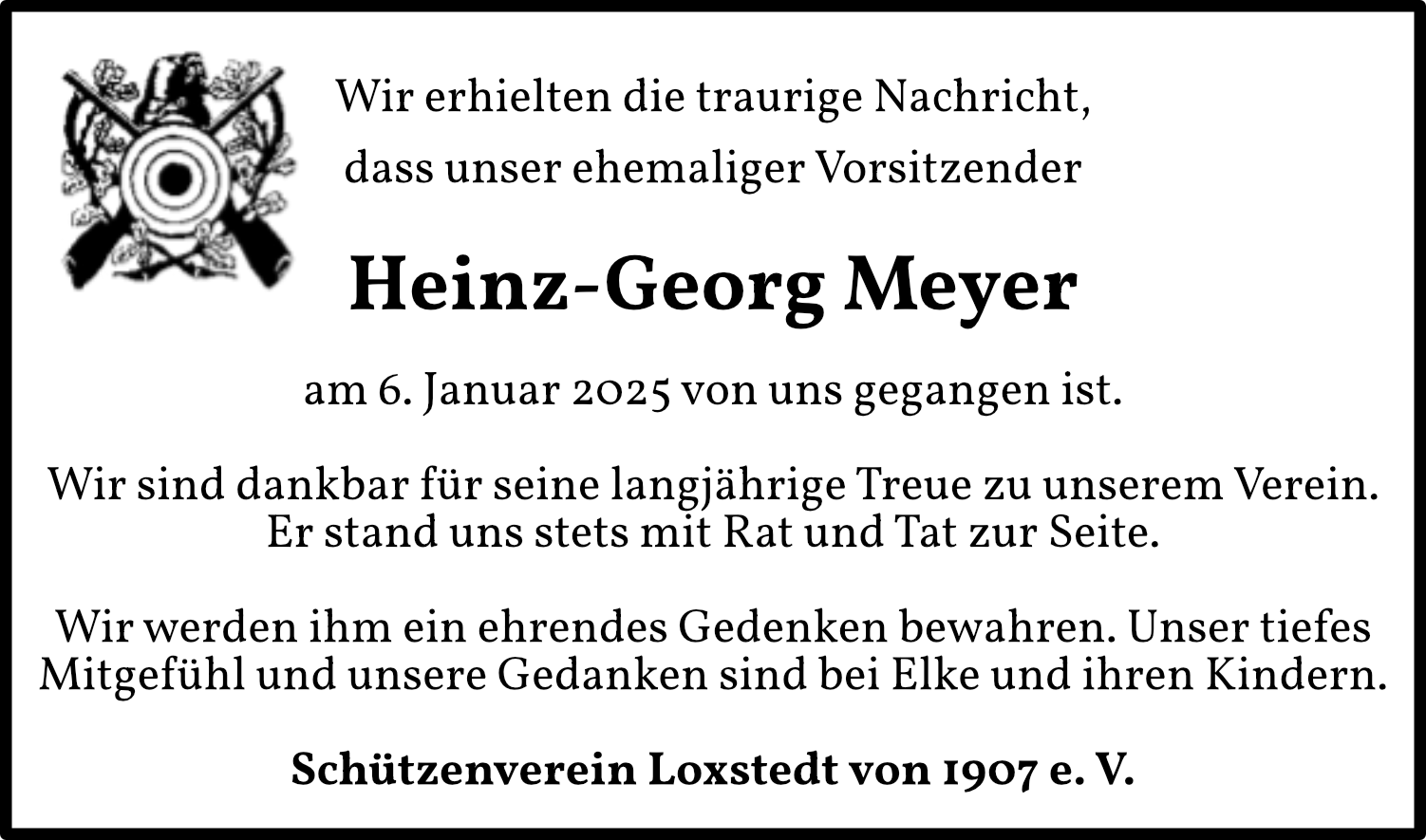 Todesanzeige Heinz-Geog Meyer